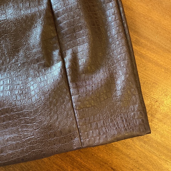 7 FOR ALL MANKIND Brown Strapless Faux Leather Snakeskin Dress - Picture 2 of 8